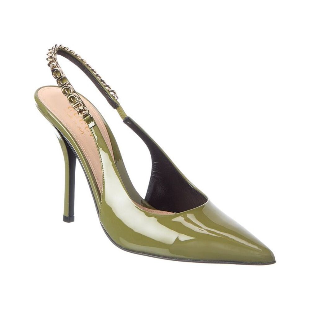 Gucci Signoria Patent Slingback Pump, Green